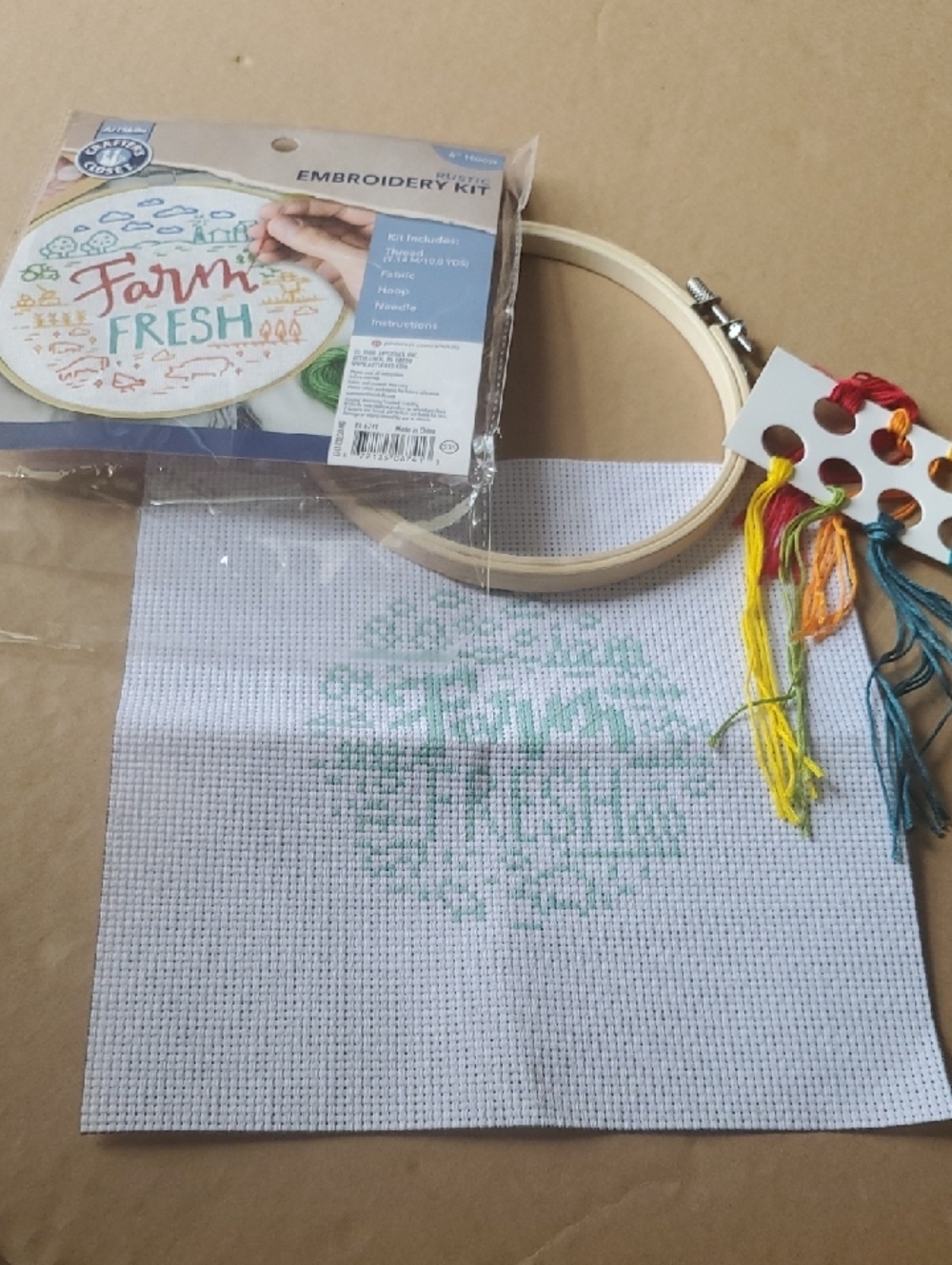 Farm Fresh Rustic Embroidery Kit - Multicolor - Picture 3 of 5